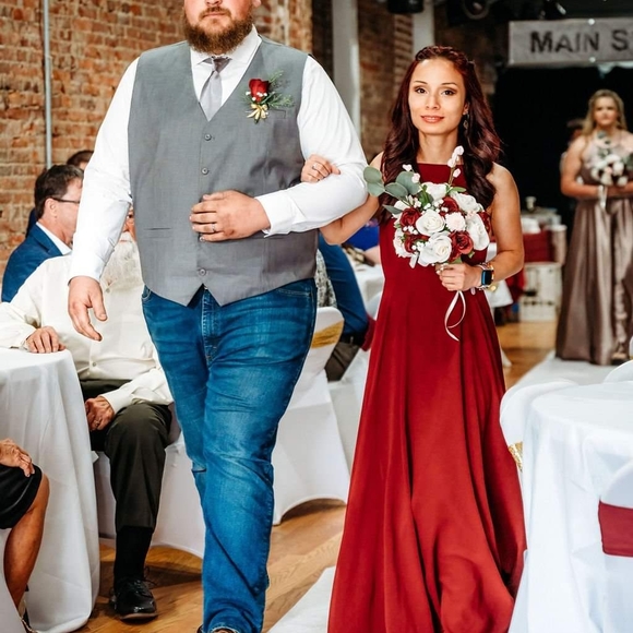 LuLu's Burgundy Dress - Picture 2 of 3